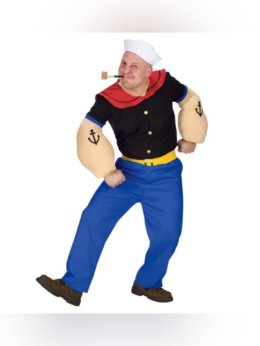 Popeye The Sailor Men’s Costume 5 Pieces Set NWOT Size M Classic Cartoon